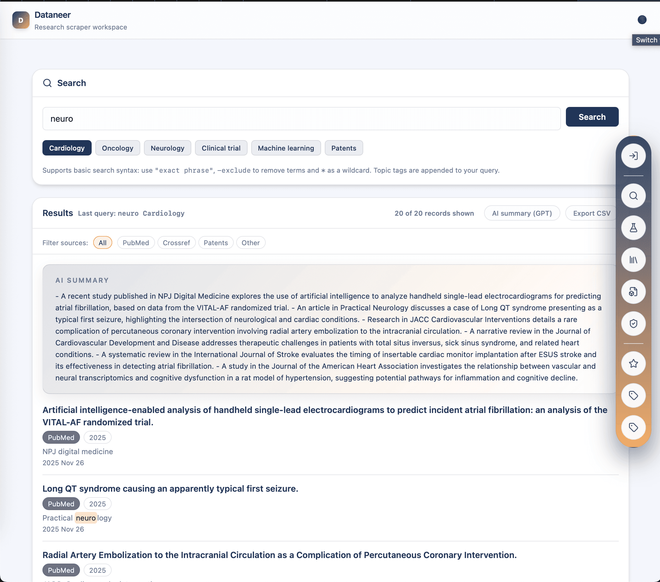 Atlas knowledge workspace — light theme